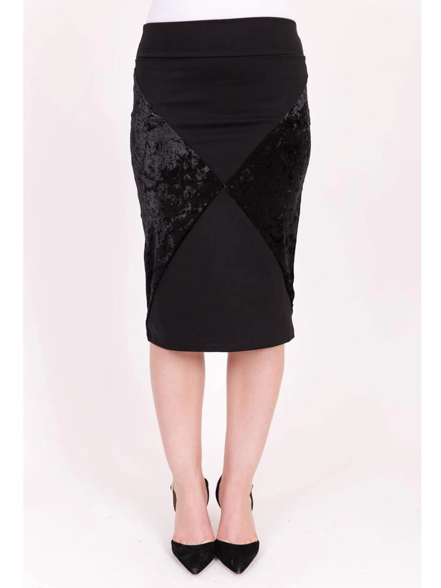 KMW Velvet Color Block Skirt