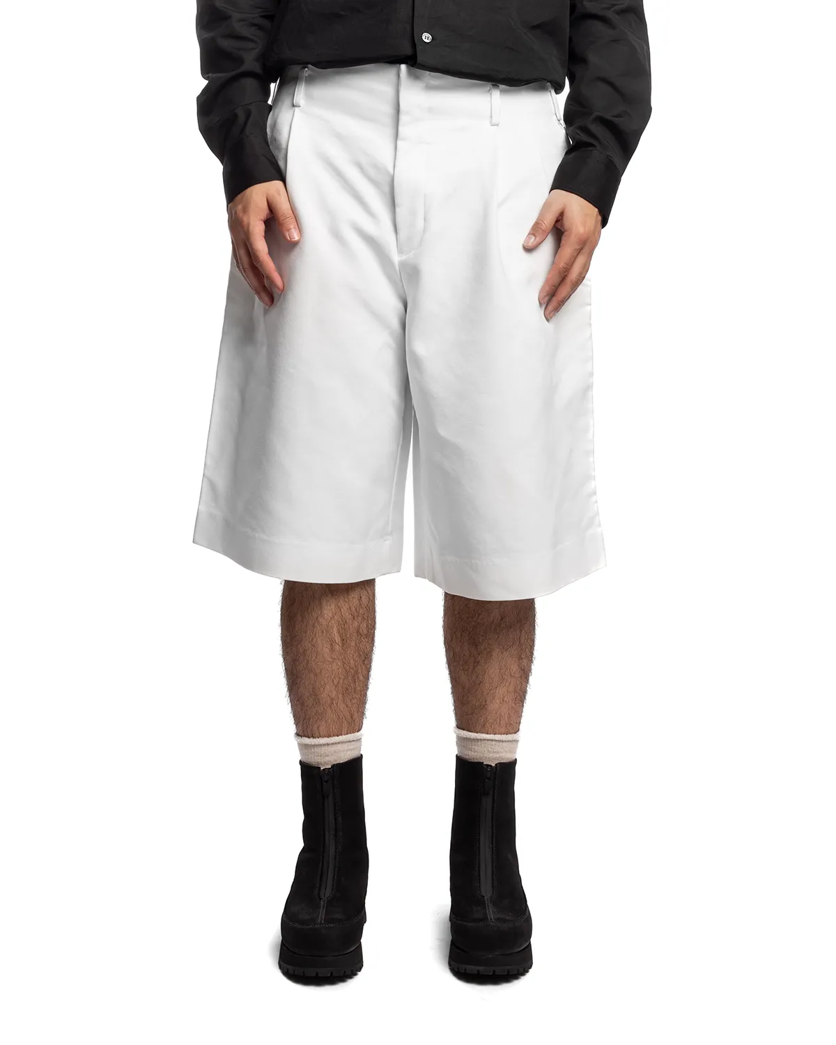 Knee Length Shorts - White