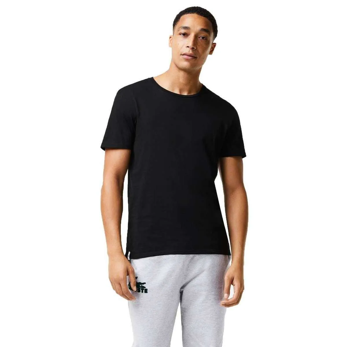 Lacoste Crew Neck 3 Pack T-Shirts - Black/Grey/White