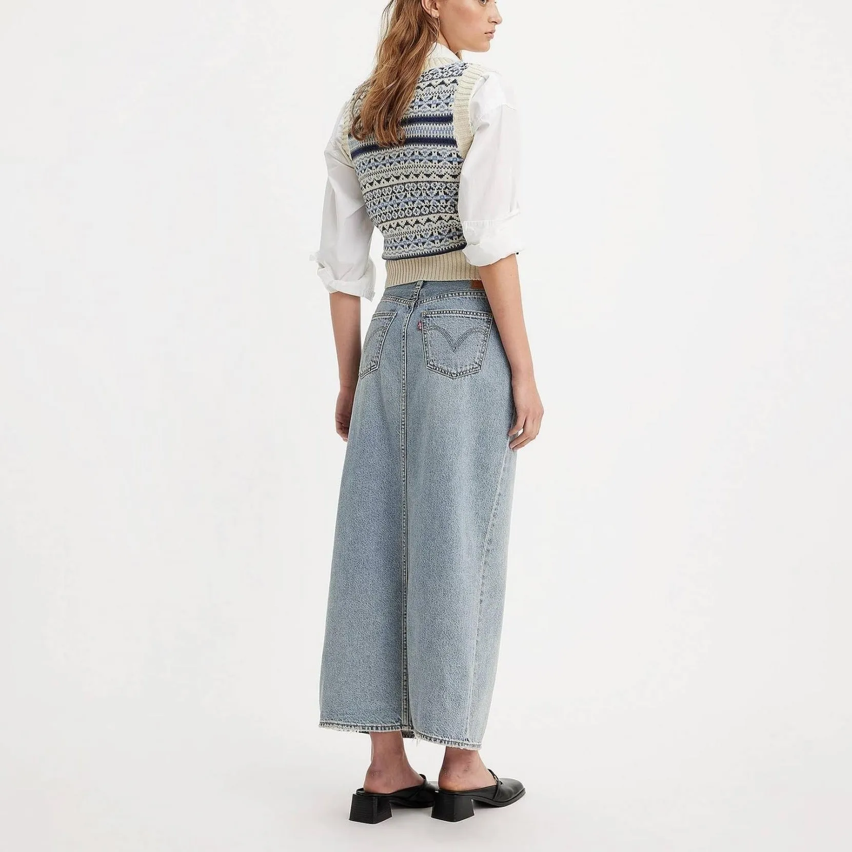 Levi's Ankle Column Skirt Please Hold in Blue