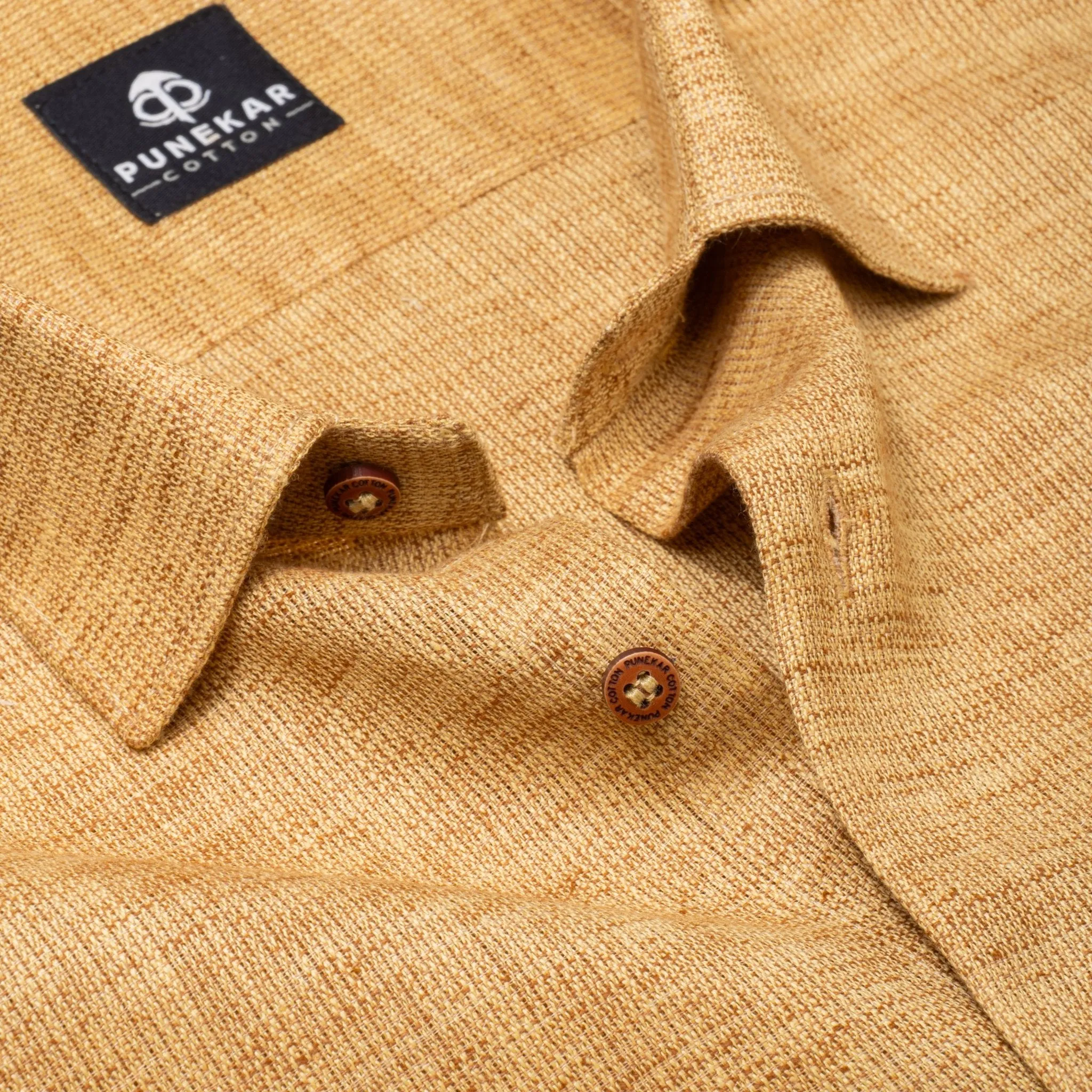 Light Brown Color Combed Cotton Shirts For Men