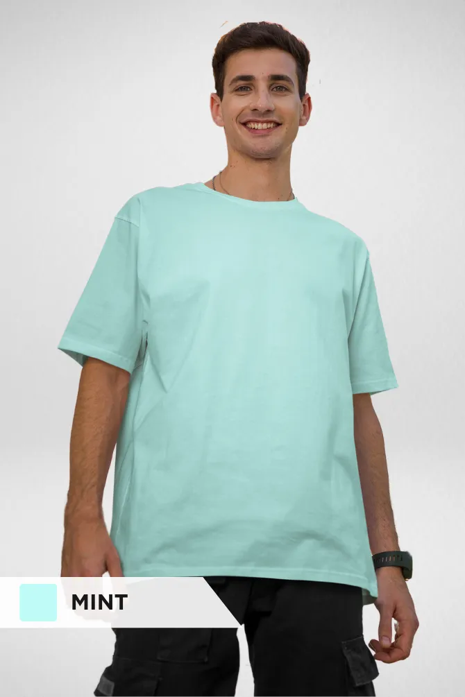 Light Pink and Mint Oversized T-Shirts Combo for Men