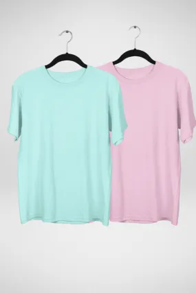 Light Pink and Mint Oversized T-Shirts Combo for Men