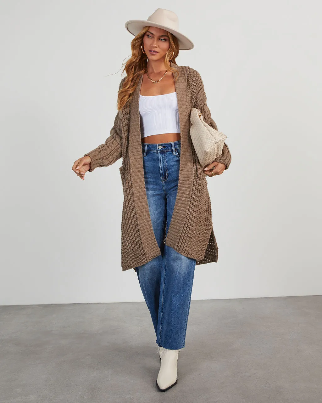 Ludlow Cable Knit Duster Cardigan