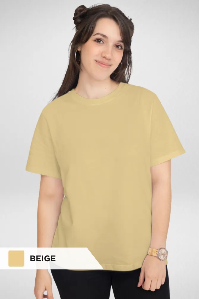 Maroon and Beige Plain T-shirts Combo for Women