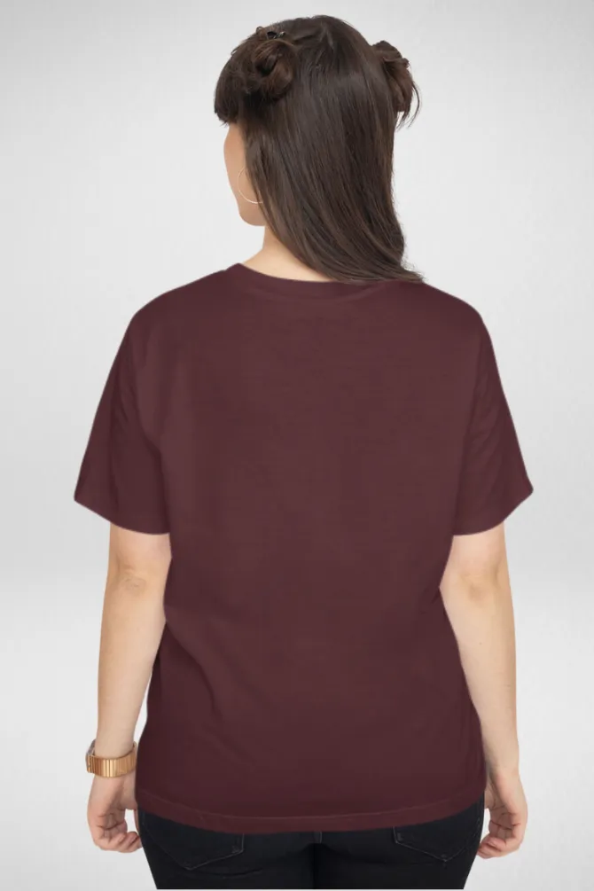 Maroon and Beige Plain T-shirts Combo for Women