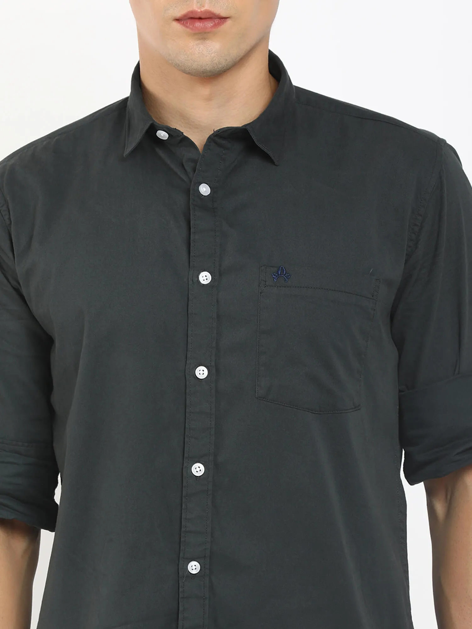 Men Green Solid Shirt (GBMNR 3004)