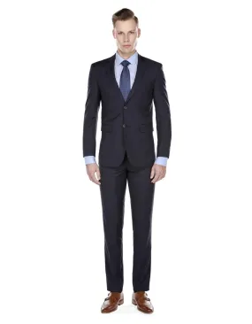 Mens Skinny Slim Suit Navy Blue