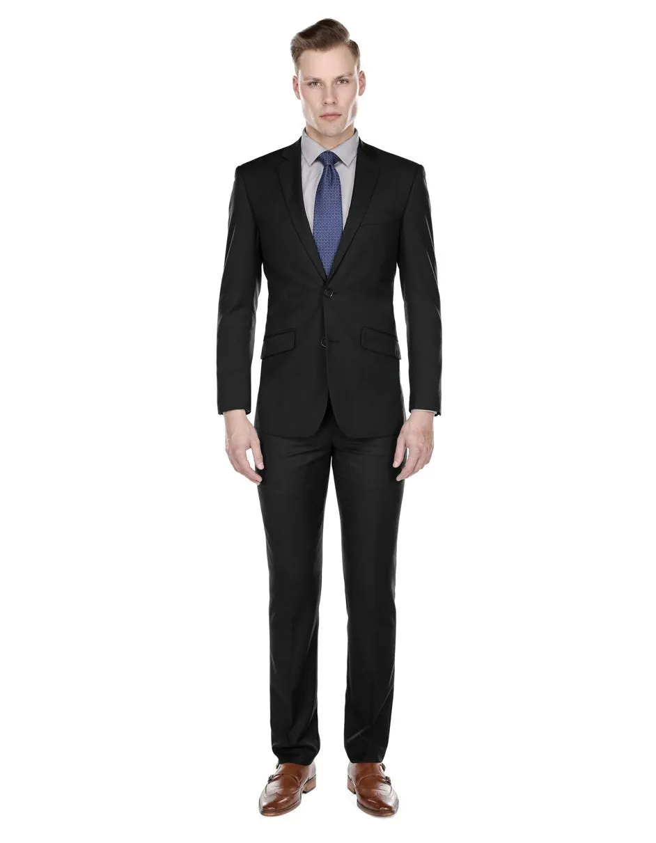 Mens Slim Modern Suit Black