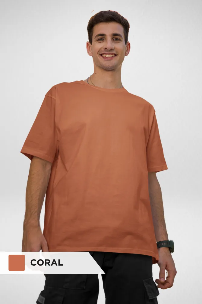 Mint and Coral Oversized T-Shirts Combo for Men