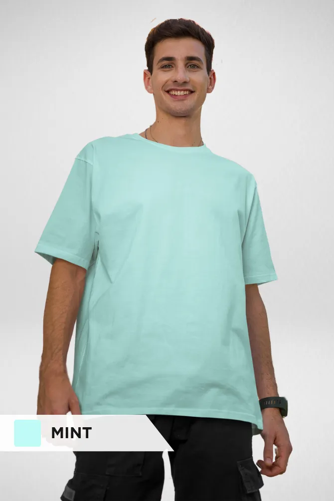 Mint and Coral Oversized T-Shirts Combo for Men