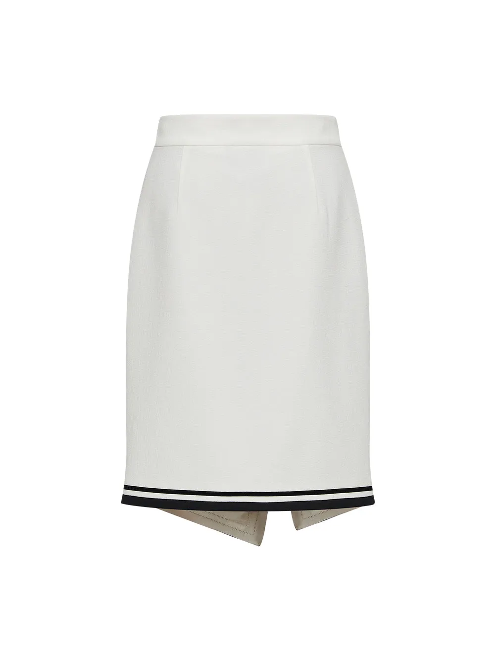 MUKZIN White Slit Midi Skirt