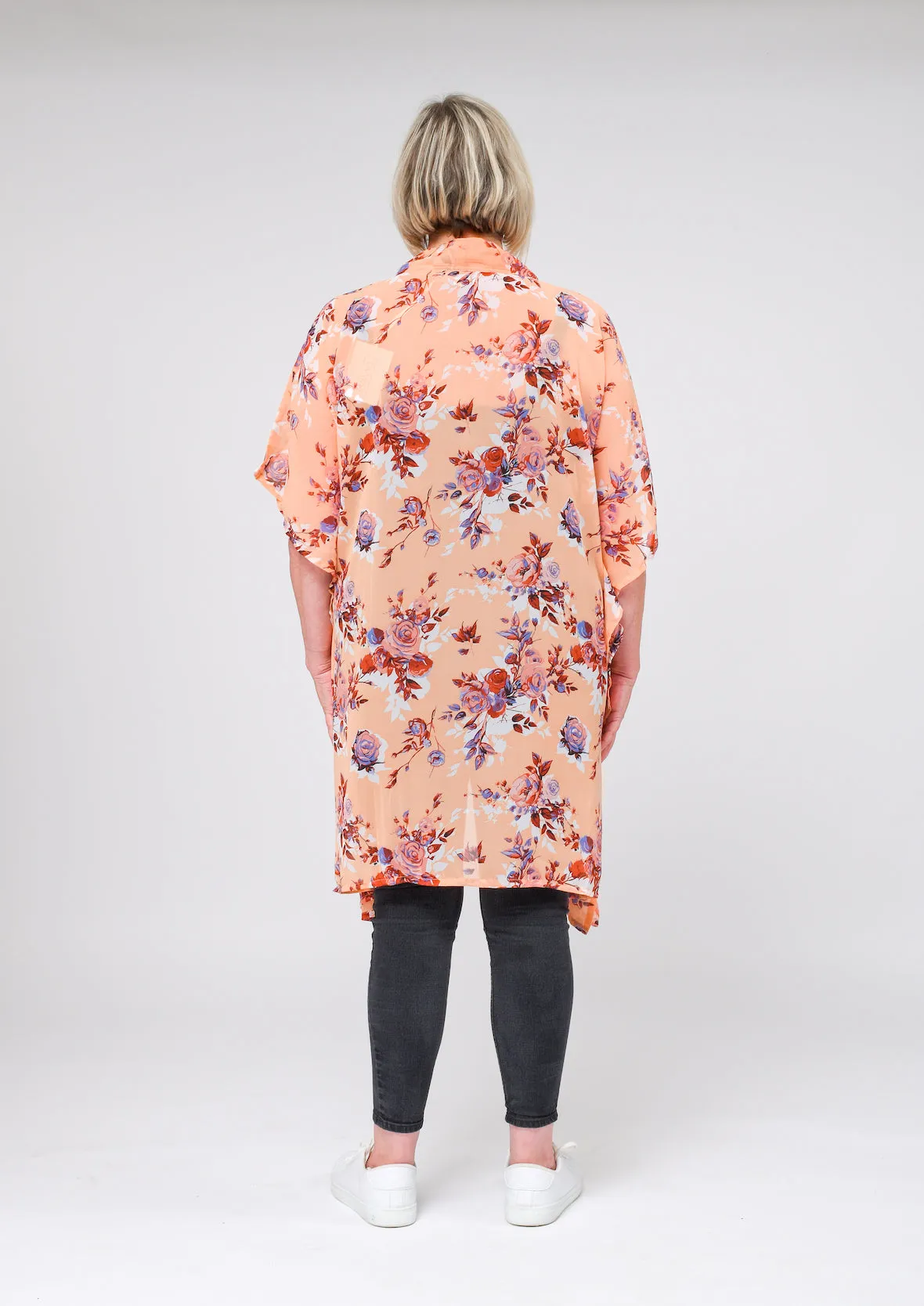 Multi Floral Open Front Kimono