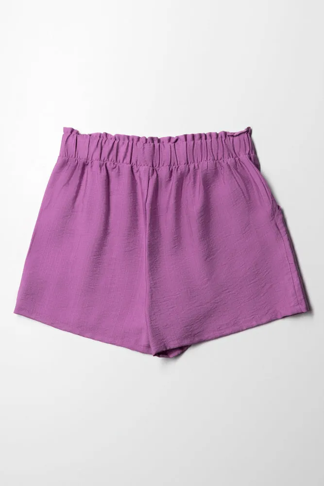 Pull On Woven Short Mulberry