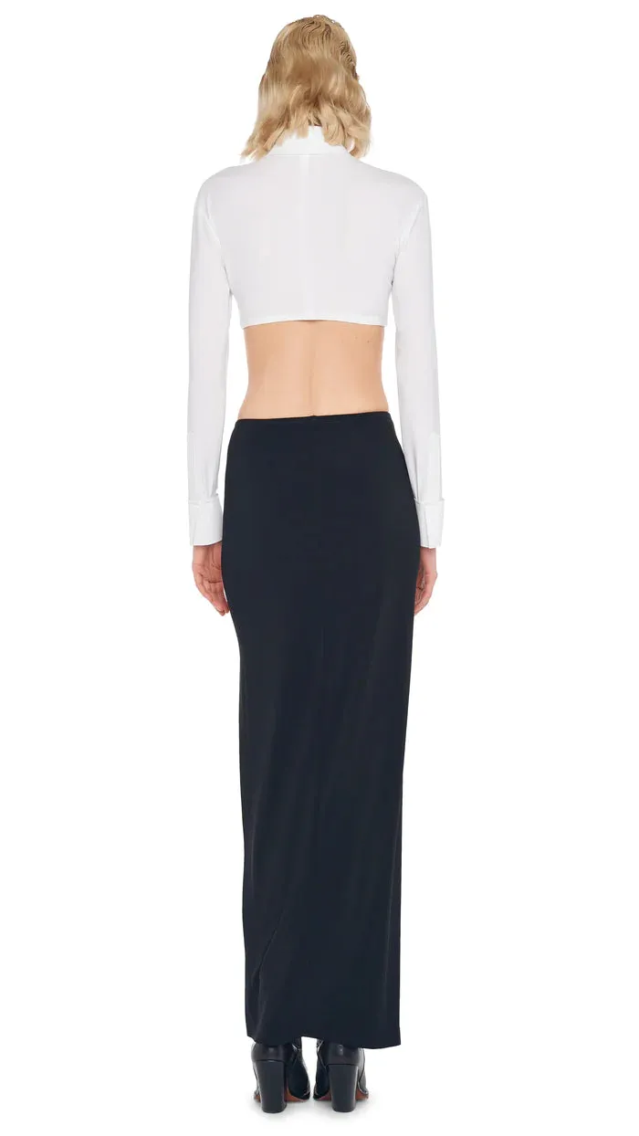 Side Slit Long Skirt - Black