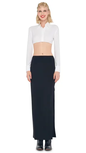 Side Slit Long Skirt - Black