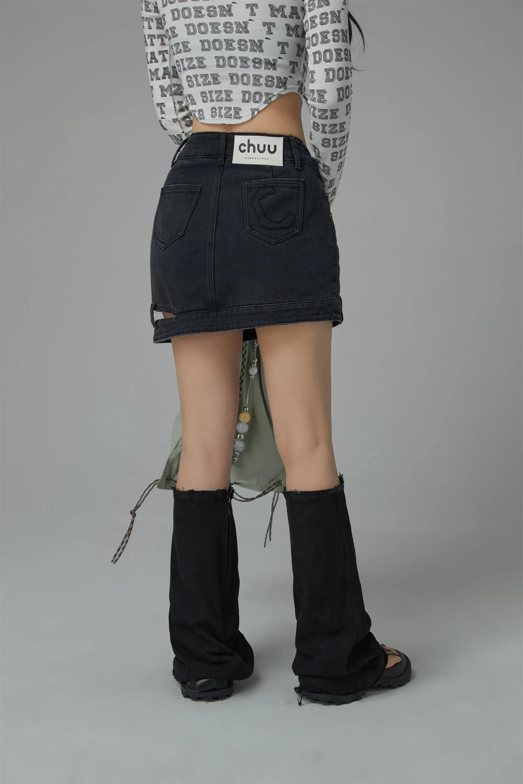 Slit Denim Skirt