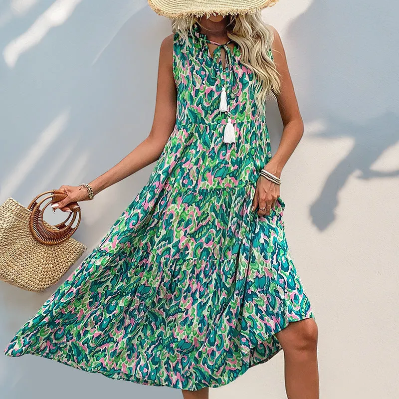 Summer Sleeveless Boho Maxi Dresses Wholesale Womens Clothing N3824062800033