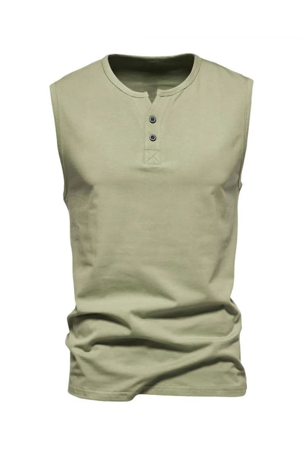 Summer Sleeveless Buttons Men's T-shirt