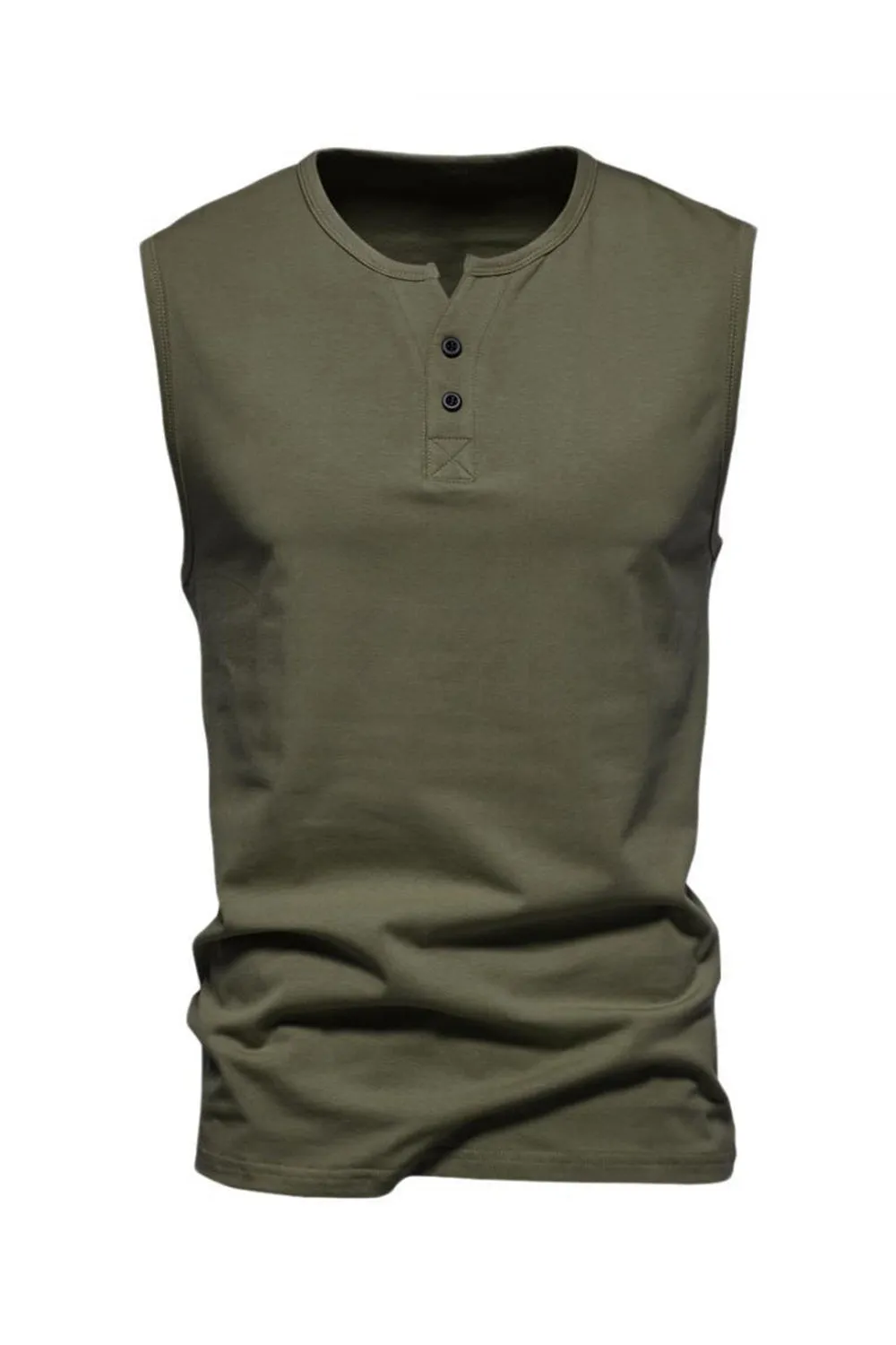 Summer Sleeveless Buttons Men's T-shirt