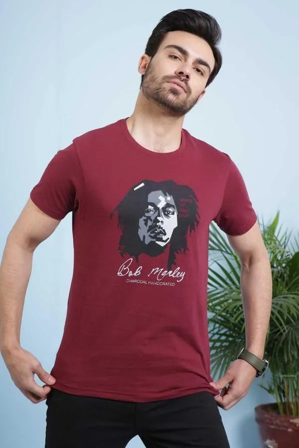 T SHIRT ROUND NECK MAROON