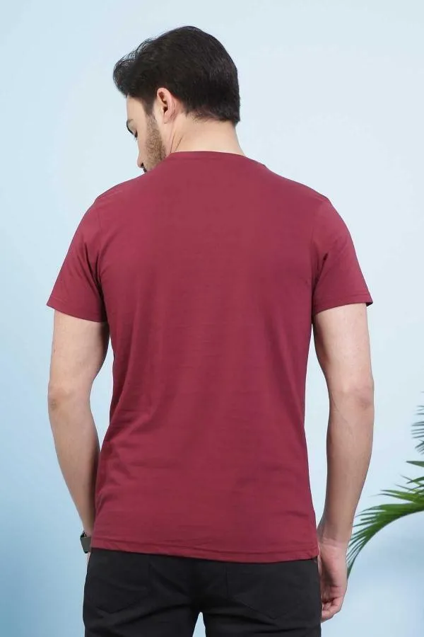 T SHIRT ROUND NECK MAROON