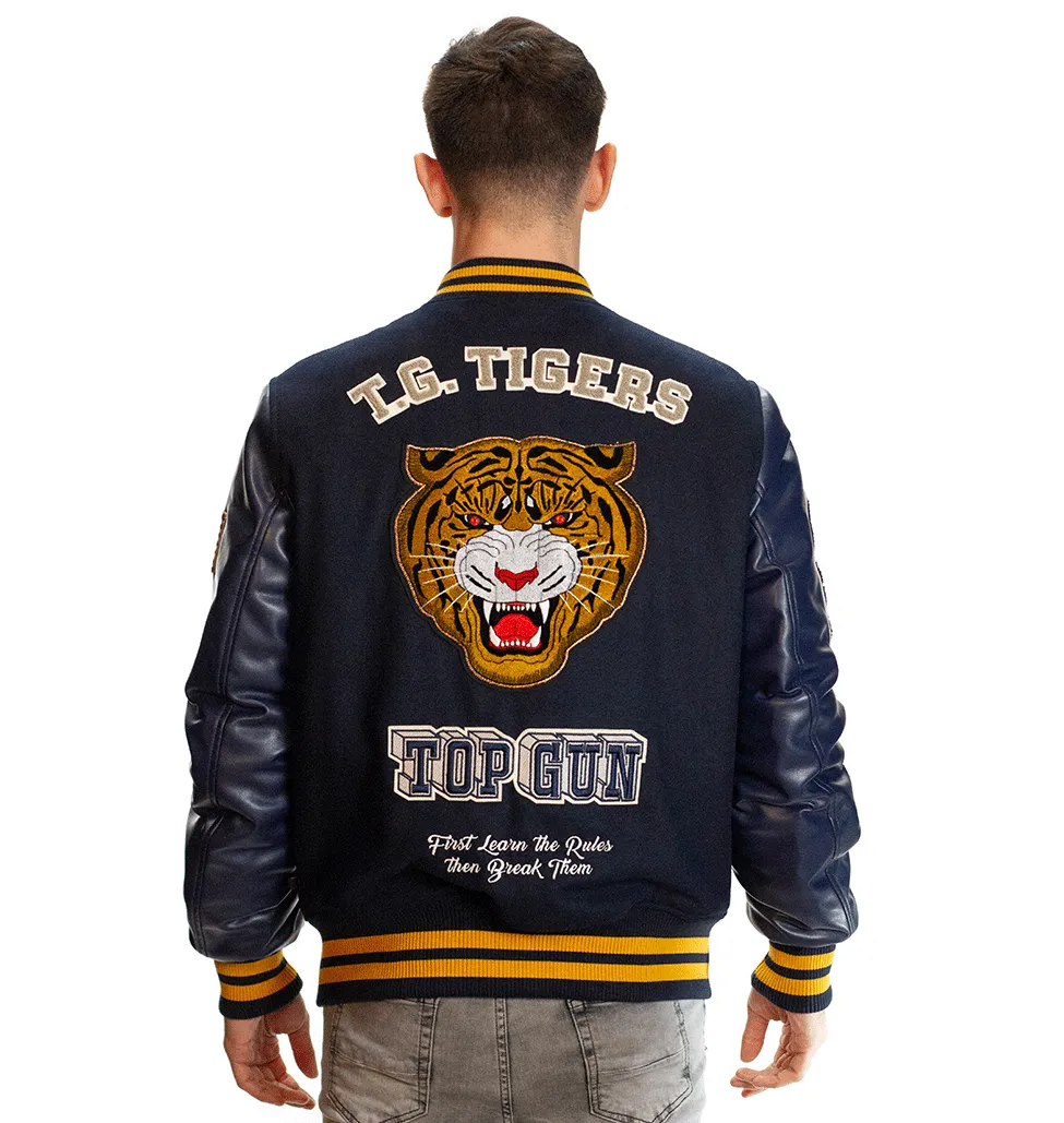 Top Gun Tiger Varsity Jacket Navy