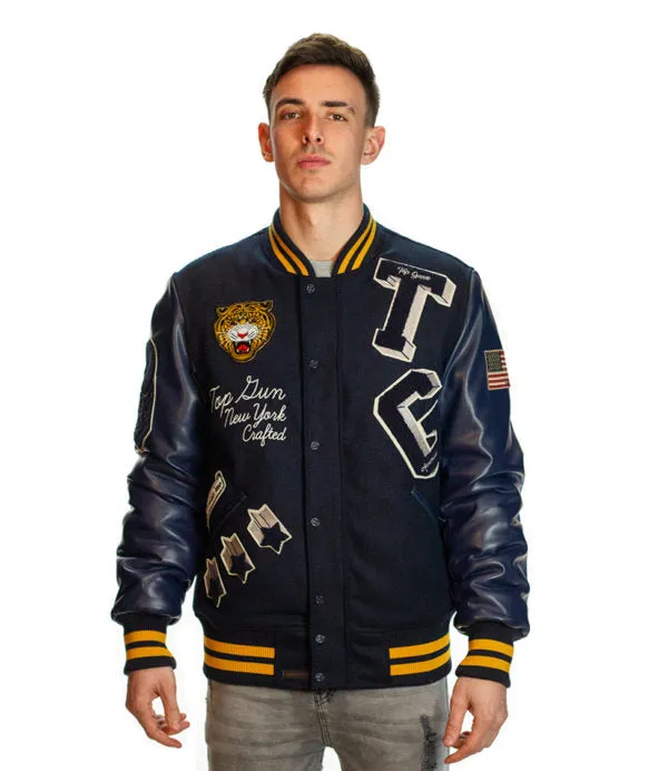 Top Gun Tiger Varsity Jacket Navy