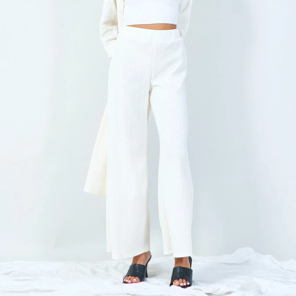 Wide-leg ribbed lounge trousers wholesale