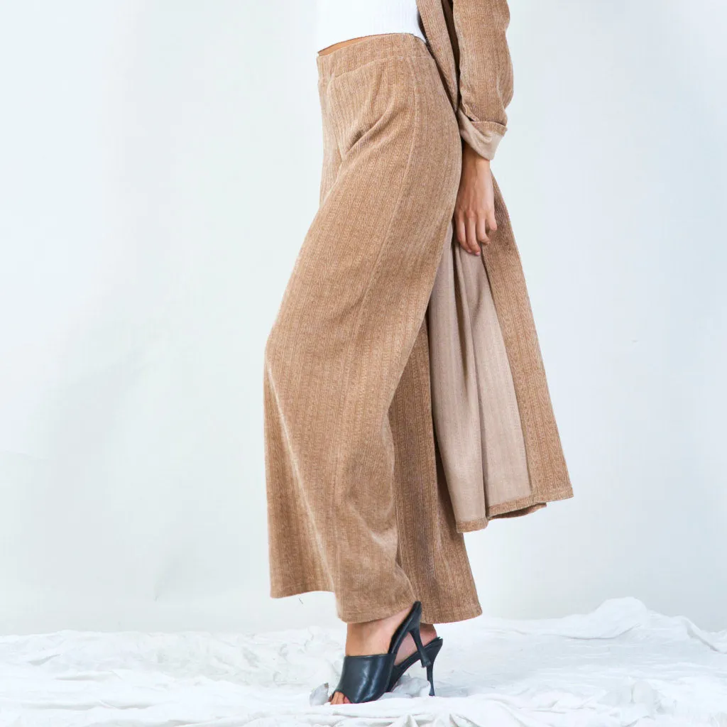 Wide-leg ribbed lounge trousers wholesale