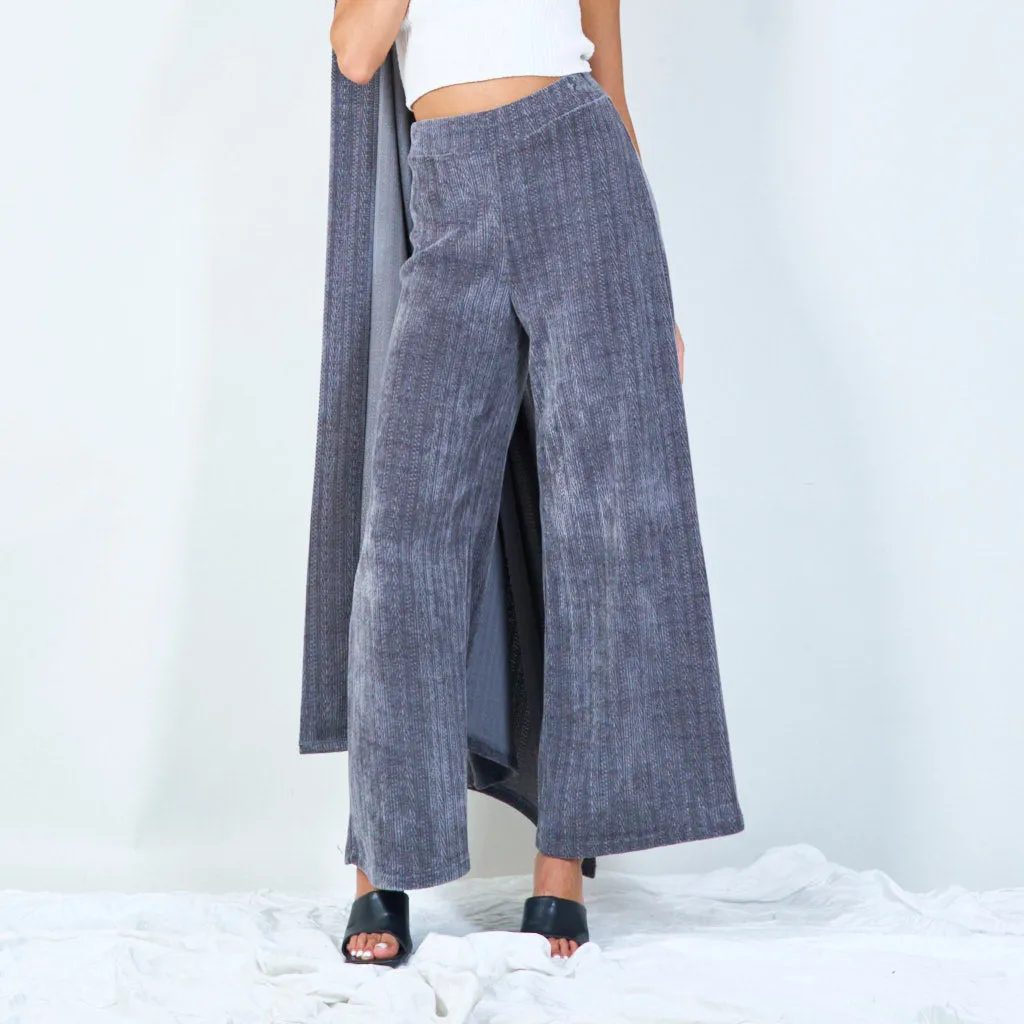 Wide-leg ribbed lounge trousers wholesale