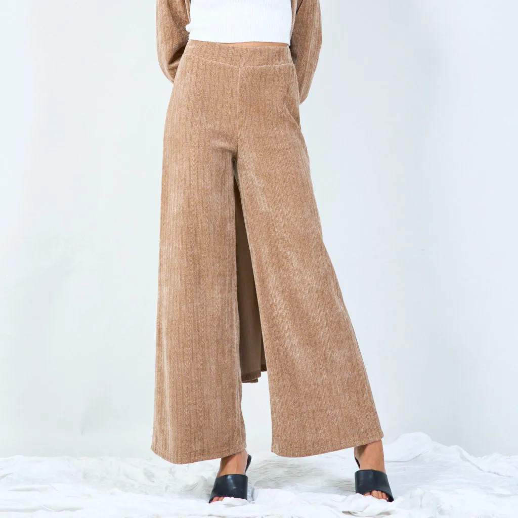 Wide-leg ribbed lounge trousers wholesale