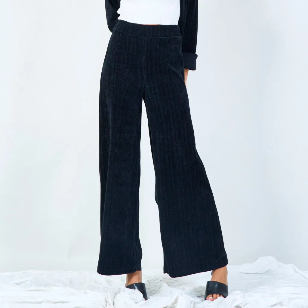 Wide-leg ribbed lounge trousers wholesale