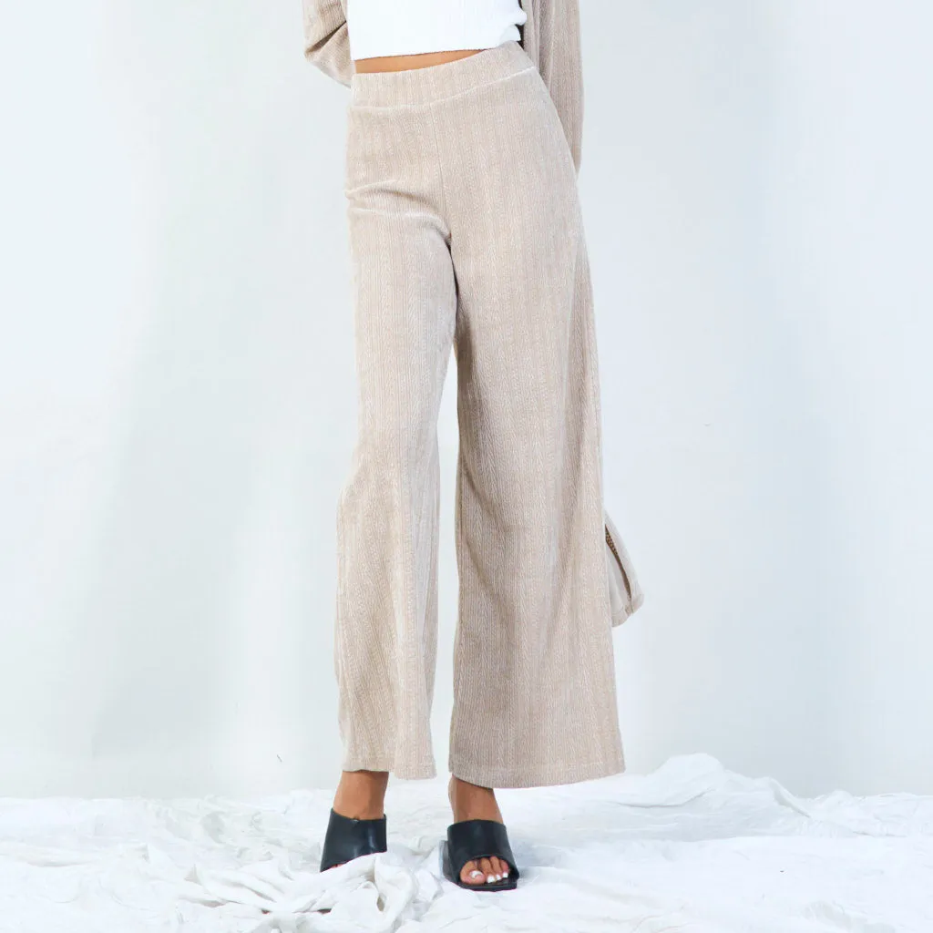 Wide-leg ribbed lounge trousers wholesale