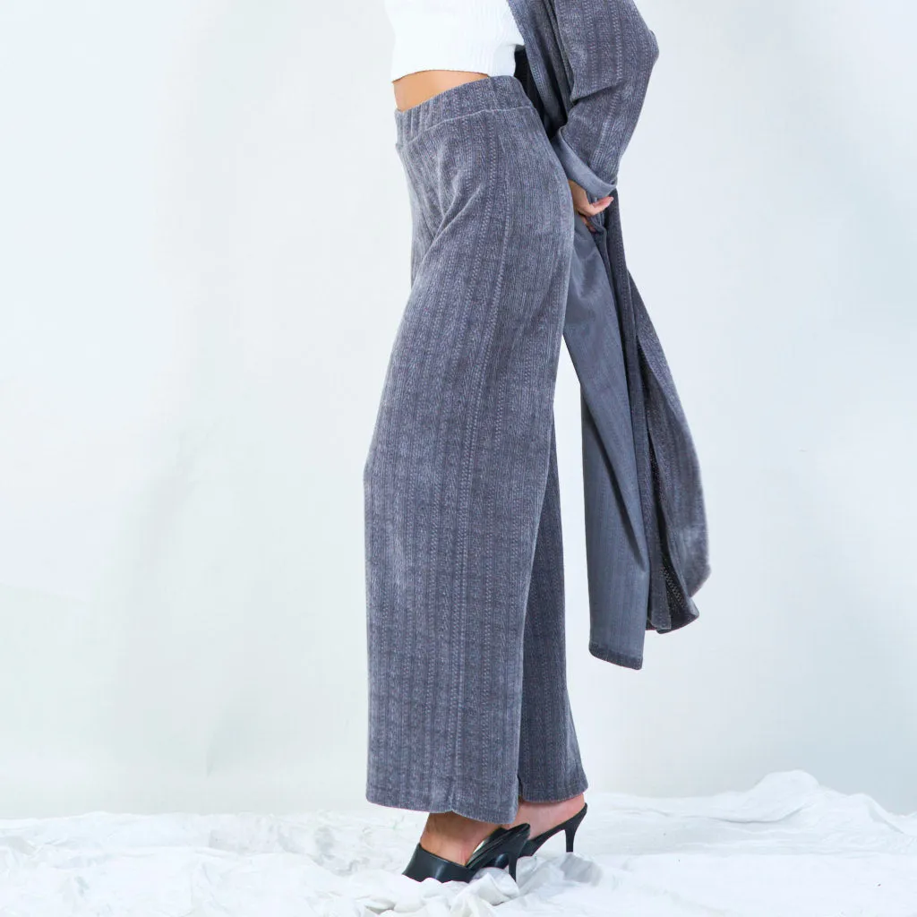 Wide-leg ribbed lounge trousers wholesale