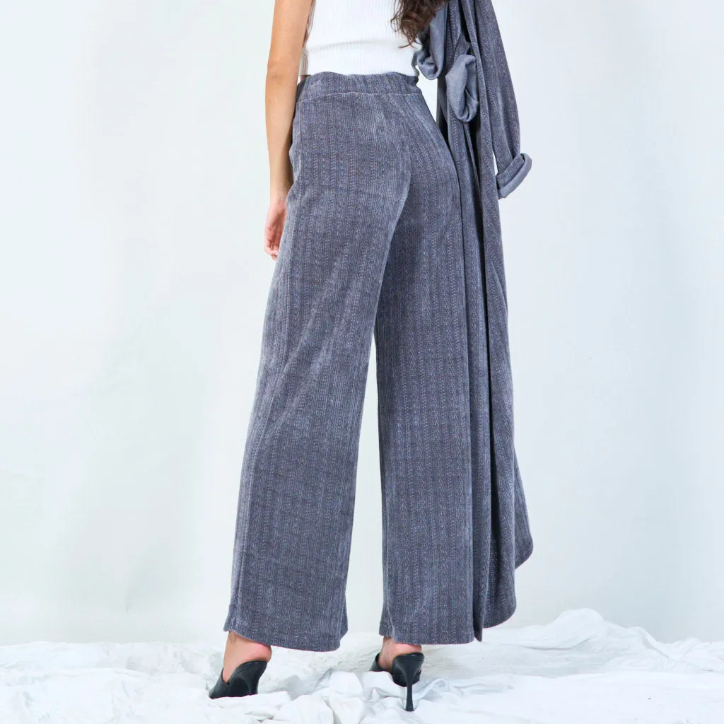 Wide-leg ribbed lounge trousers wholesale