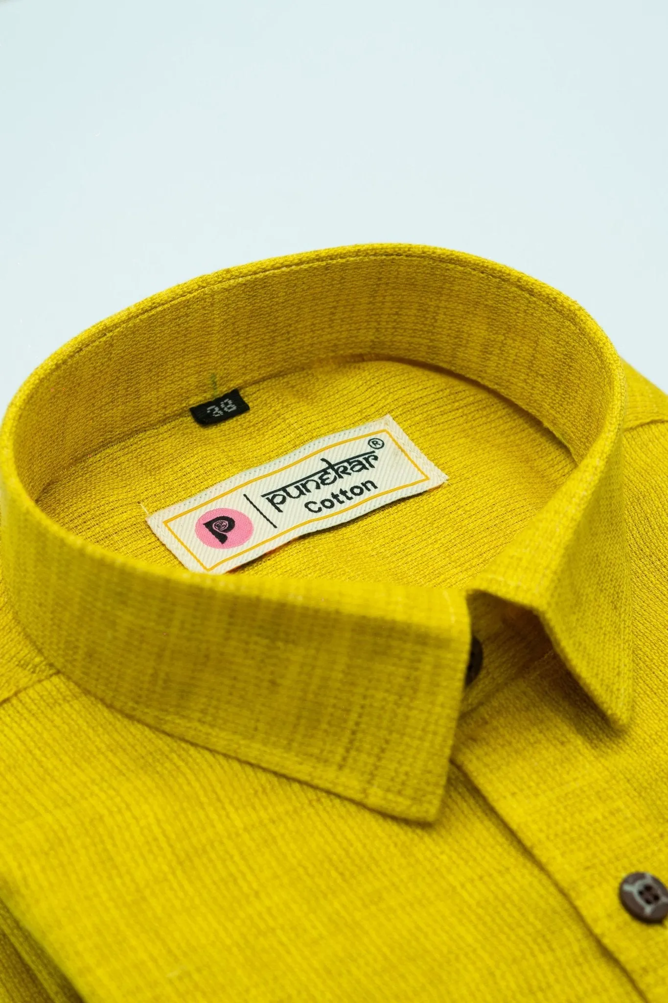 Yellow Color Combed Cotton Shirts For Men